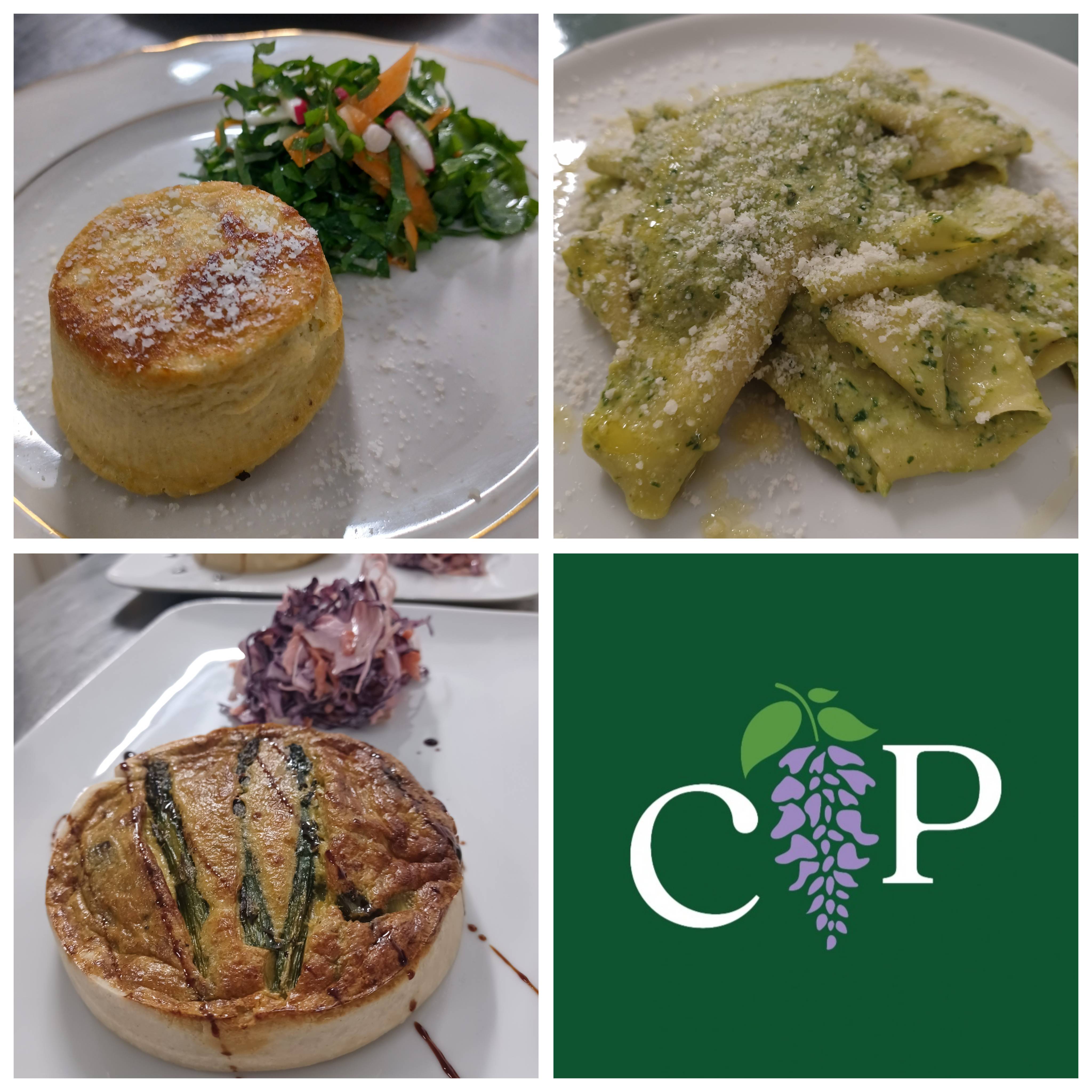 Menù dell'orto Maggio 2026 - Sformato di fave e pecorino, Stracci al pesto di rucola, Quiche agli asparagi, Flan parisien